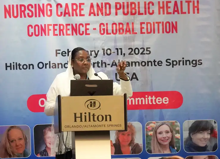 Inspirational speaker on stage